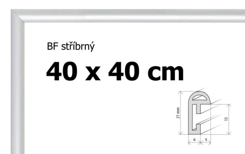 BFHM Plastový rám 40x40cm - strieborný