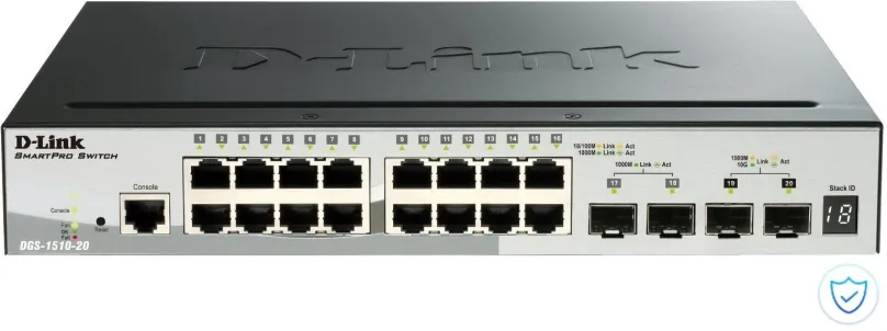 Switch D-Link DGS-1510-20, 16x RJ-45, 4x SFP, L2, l3 (smerovač), QoS (Quality of Service),