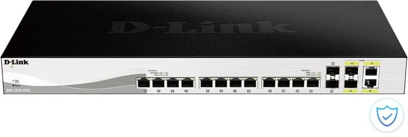 Switch D-Link DXS-1210-16TC, do racku, 12x RJ-45, 2x SFP, Auto-MDI/MDIX, HTTPS (SSL) ins