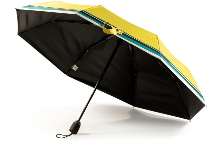 Dáždnik KRAGO Skladací dáždnik kompaktný so žltým pruhom