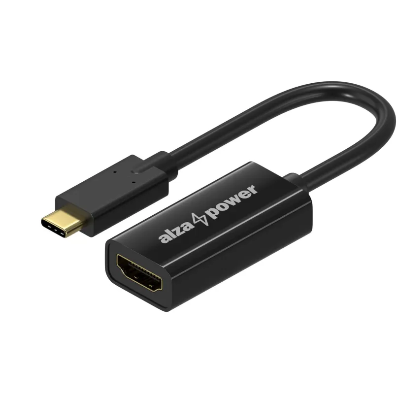 Redukcia AlzaPower USB-C (M) na HDMI 2.0 4K 60Hz (F) 0.1m lesklá čierna