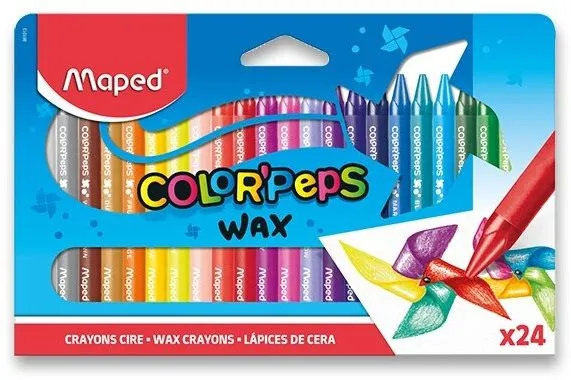 Pastelky MAPED Color Peps Wax, 24 farieb