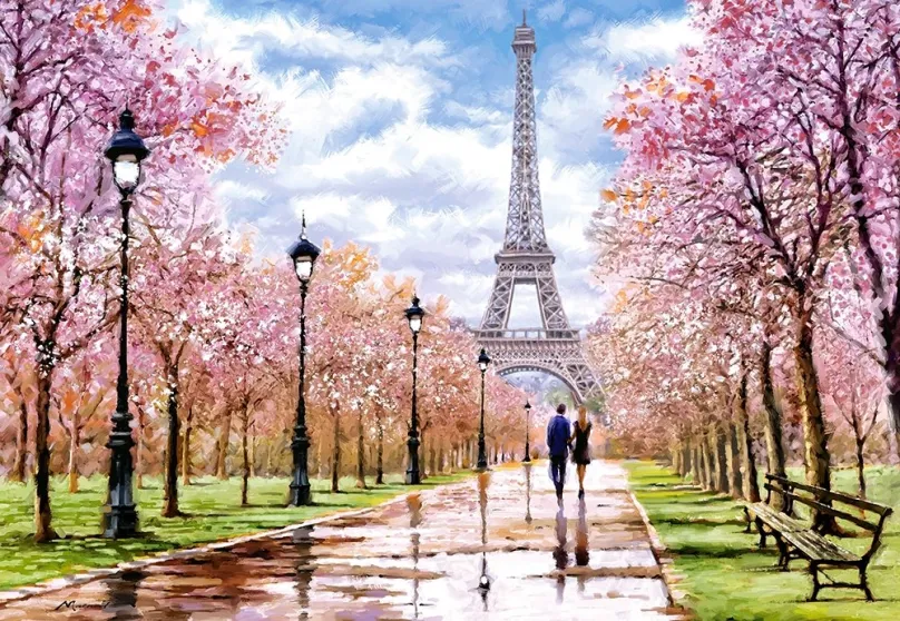 CASTORLAND Puzzle Romantická prechádzka v Paríži 1000 dielikov