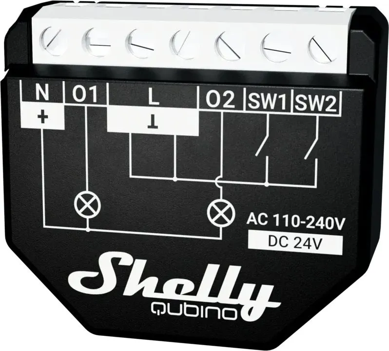 WiFi spínač Shelly Wave 2PM, spínací modul, Z-Wave, pre elektroinštalácie, kompatibilný s