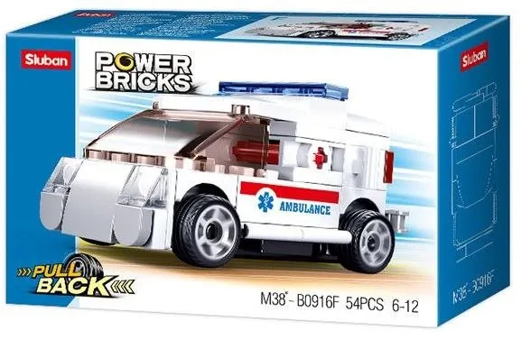 Stavebnica Sluban Power Bricks M38-B0916F Naťahovacie auto ambulancie