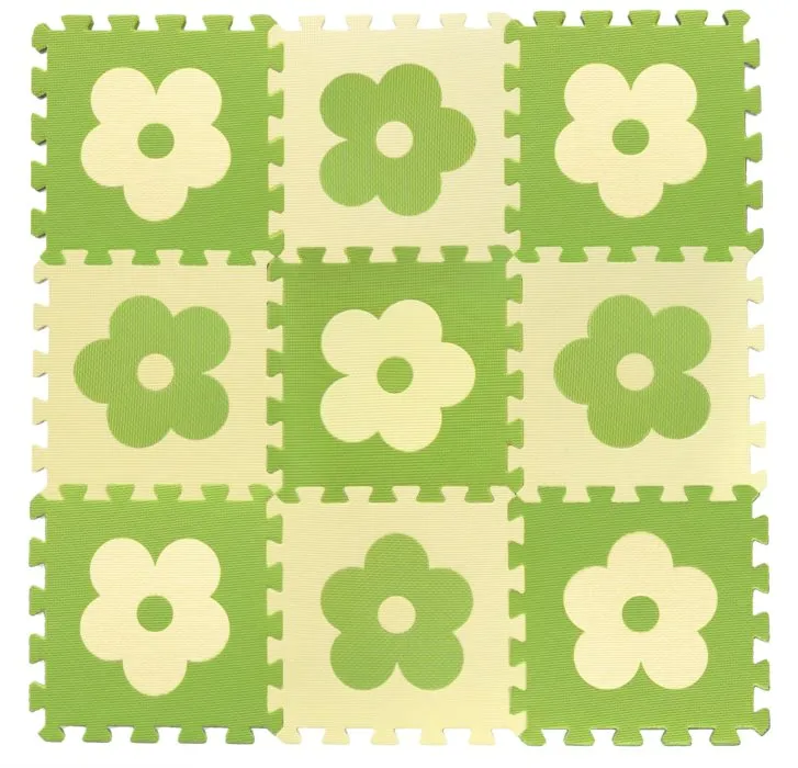 Penové BABY puzzle Zelené kvietky Z (29,5x29,5)