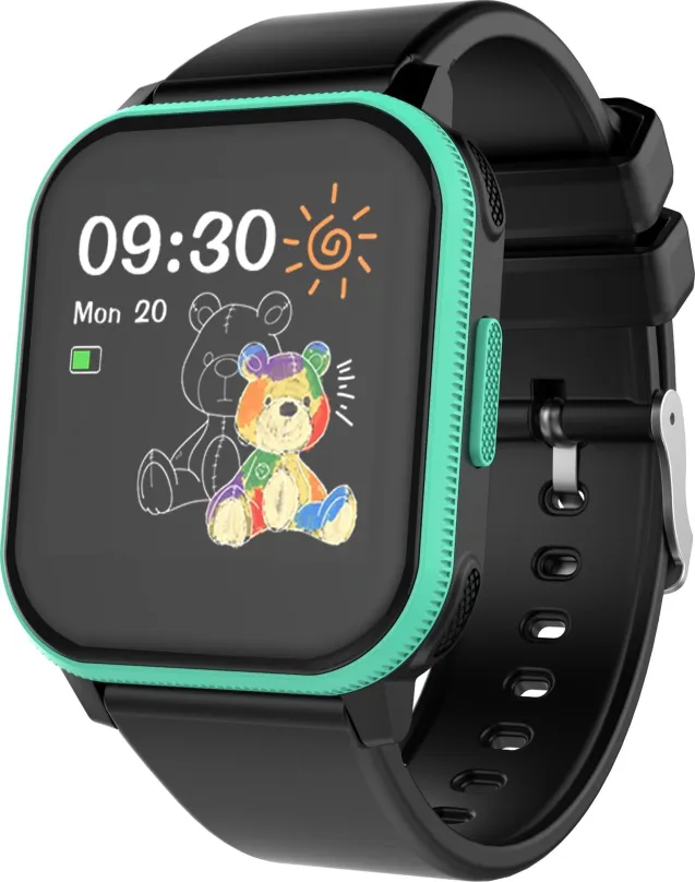 Chytré hodinky WowME Kids Play Black/Green, detské, s ovládaním v slovenčine, TFT displej,