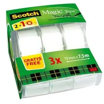 Lepiaca páska Scotch Magic 19 mm x 7.5 m, popisovateľná, s jednorazovým odvíjačom - balenie 3 ks