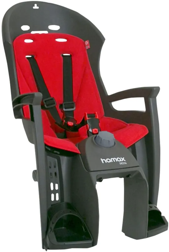 Detská sedačka na bicykel Hamax Siesta Plus sivá / červená