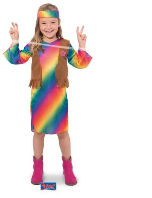 Kostým Detský Kostým Hippie - Hipisáčka - 6-8 rokov - vel.M (116-134 cm)