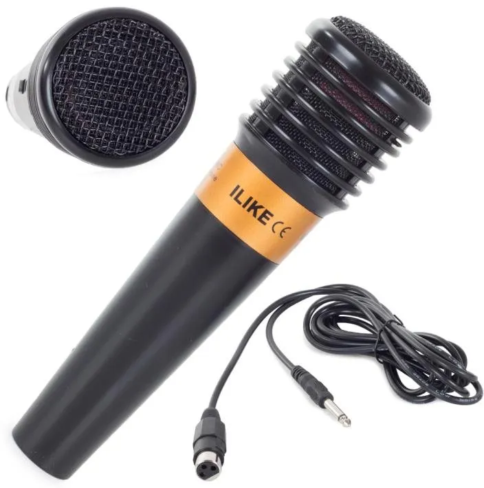 Mikrofón Verk Karaoke mikrofón čierny s prepojovacím káblom