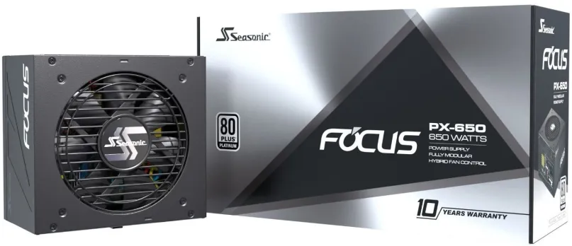 Počítačový zdroj Seasonic Focus PX 650 Platinum, 650 W, ATX, 80 PLUS Platinum, účinnosť 92