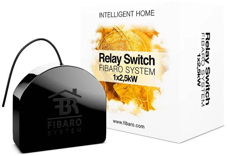 Smart Switch FIBARO Single Switch 2, Z-Wave Plus, bezdrôtový, s binárnymi vstupmi a rádiov