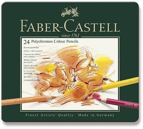 Pastelky Pastelky FABER-CASTELL Polychromos v plechovej krabičke, 24 farieb