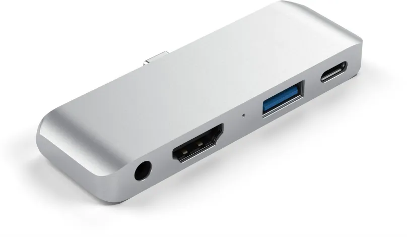 Replikátor portov Satechi Aluminium Type-C Mobile Pro Hub (HDMI 4k, 1x Jack 3mm, 1x USB-A, 1x USB-C) - Silver