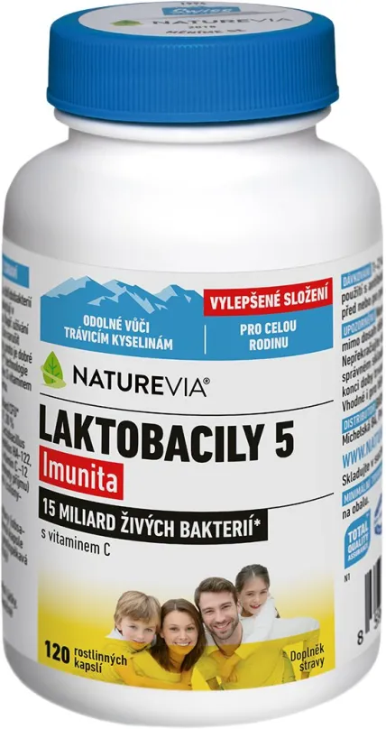 Probiotiká NatureVia Laktobacily 5 Imunita 120 kapsúl
