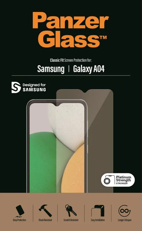 Ochranné sklo PanzerGlass Samsung Galaxy A04, pre Samsung Galaxy A04, zaoblenie 2.5D, tvrd