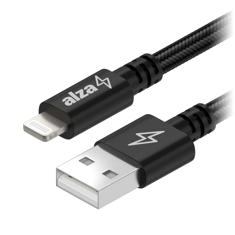 Dátový kábel AlzaPower AluCore Lightning MFi (C189) 0.5m čierny