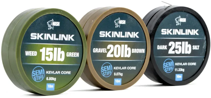 Nash Šnúrka SkinLink Semi-Stiff 10m 20lb Weed Green