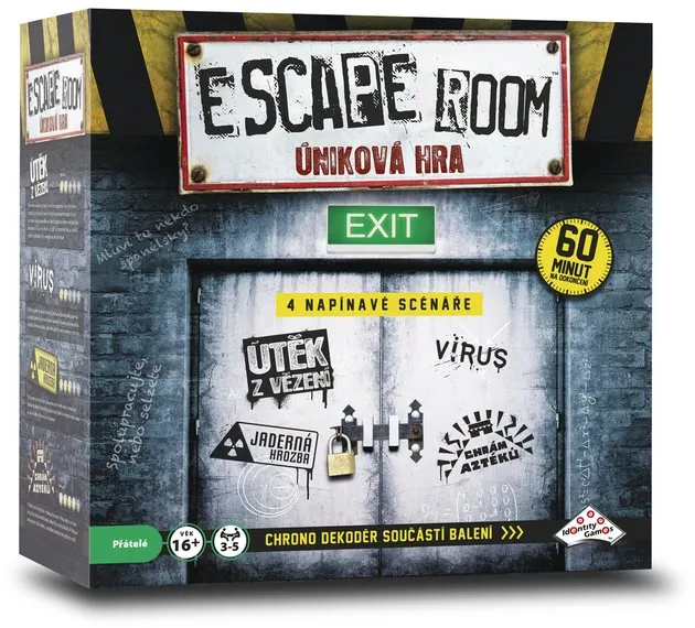 Párty hra Escape Room - Úniková hra, pre 3-5 hráčov, vhodné od 16 rokov, aspoň na 60 min h