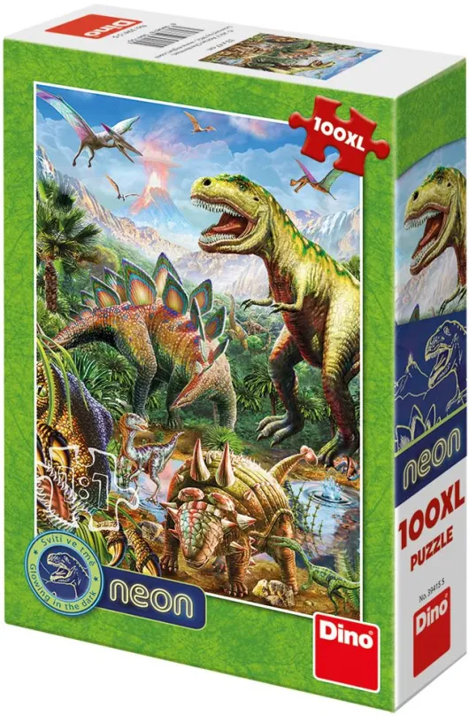 Puzzle Svet dinosaurov - neon
