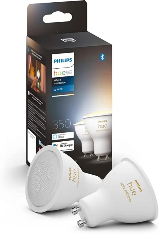 LED žiarovka Philips Hue White Ambiance 4.3W GU10 set 2ks