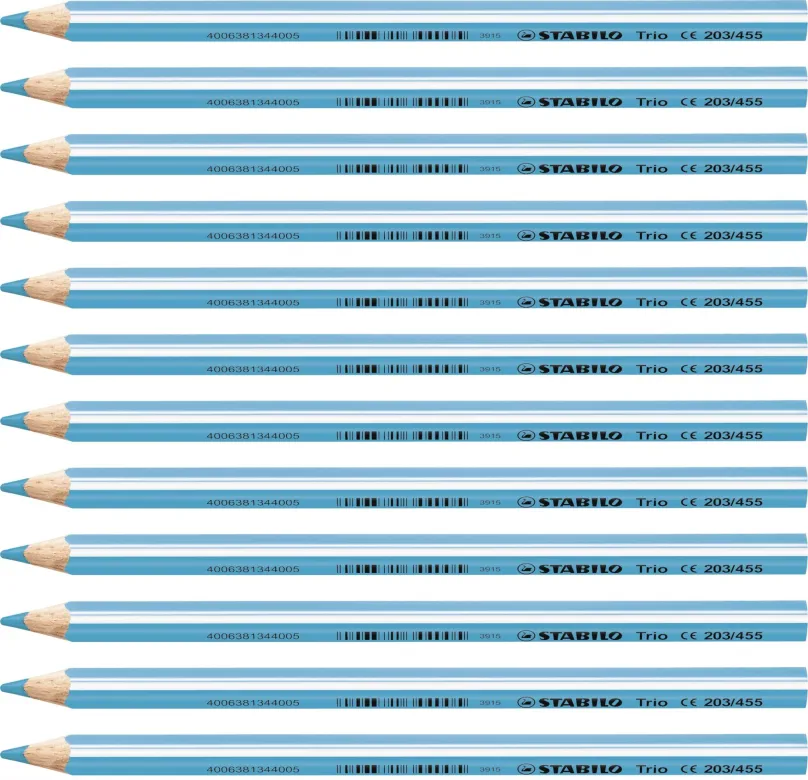 Pastelky STABILO Trio silná - 12 ks balenie - nebeská modrá