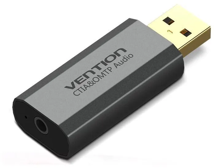Externá zvuková karta Vention USB External Sound Card Gray Aluminium Type (OMTP-CTIA)