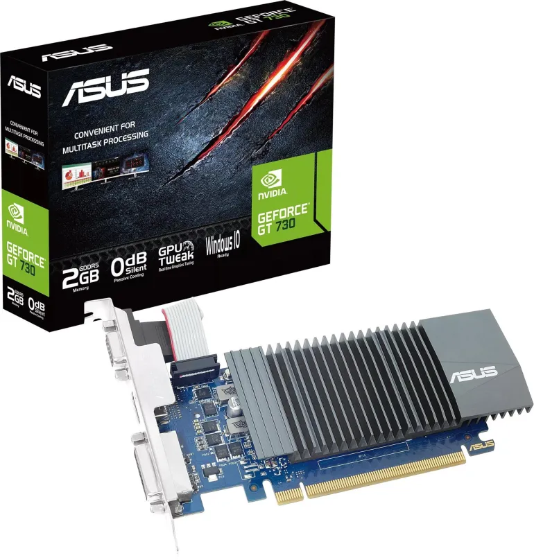 Grafická karta ASUS GeForce GT 730 2G GDDR5, 2 GB GDDR5 (5010 MHz), NVIDIA GeForce, Keppl