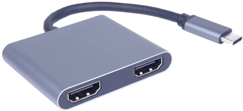 Redukcia PremiumCord MST adaptér USB-C na 2x HDMI, USB3.0, PD, rozlíšenie 4K a FULL HD 1080p,