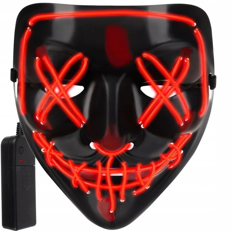 Doplnok ku kostýmu Malatec Desivá svietiaca maska čierno červená