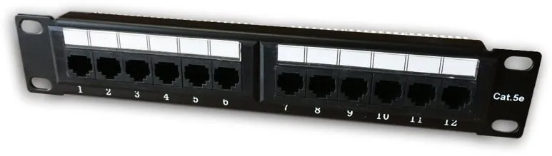Patch panel Datacom 12 port, 10", 1U, 2x 6 pozícií, cat. 5e, UTP