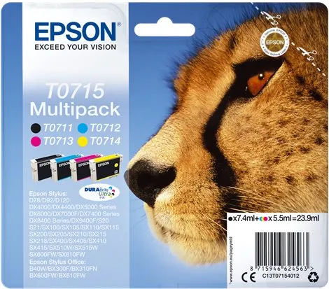 Cartridge Epson T0715 multipack, pre Stylus D78/ DX4000/ DX5000/ DX6000/ DX7000F, CMYK