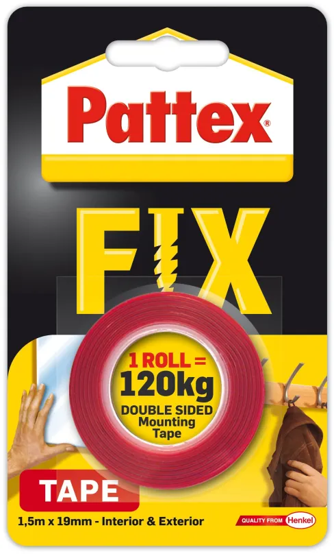 Lepiaca páska PATTEX Fix na 120 kg, 1,5 m