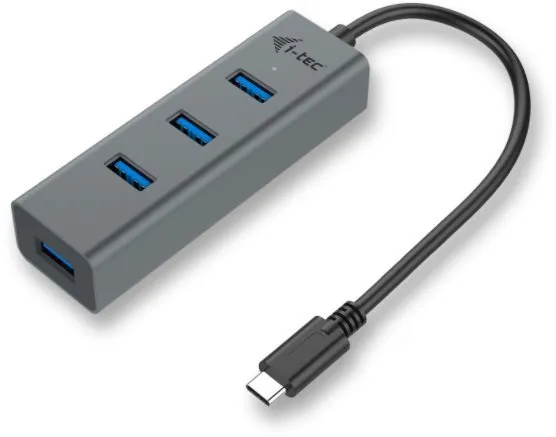 USB Hub i-tec USB-C Metal 4-portový HUB, pripojenie pomocou USB 3.2 Gen 1 (USB 3.0), USB-C