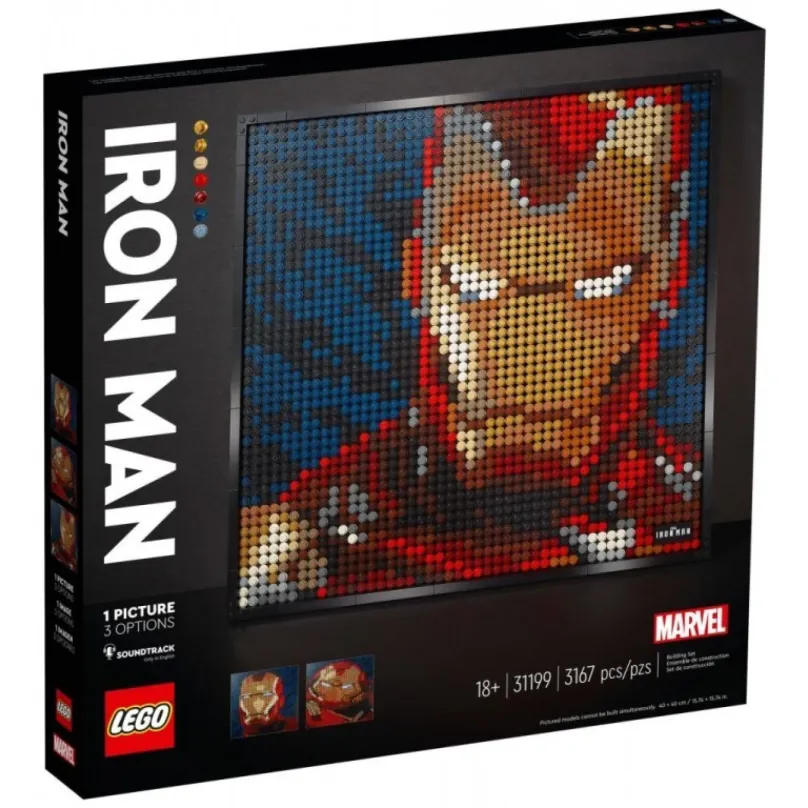 LEGO stavebnica LEGO ART 31199 Iron Man od Marvelu, pre dospelých, vhodné od 18 rokov, rok