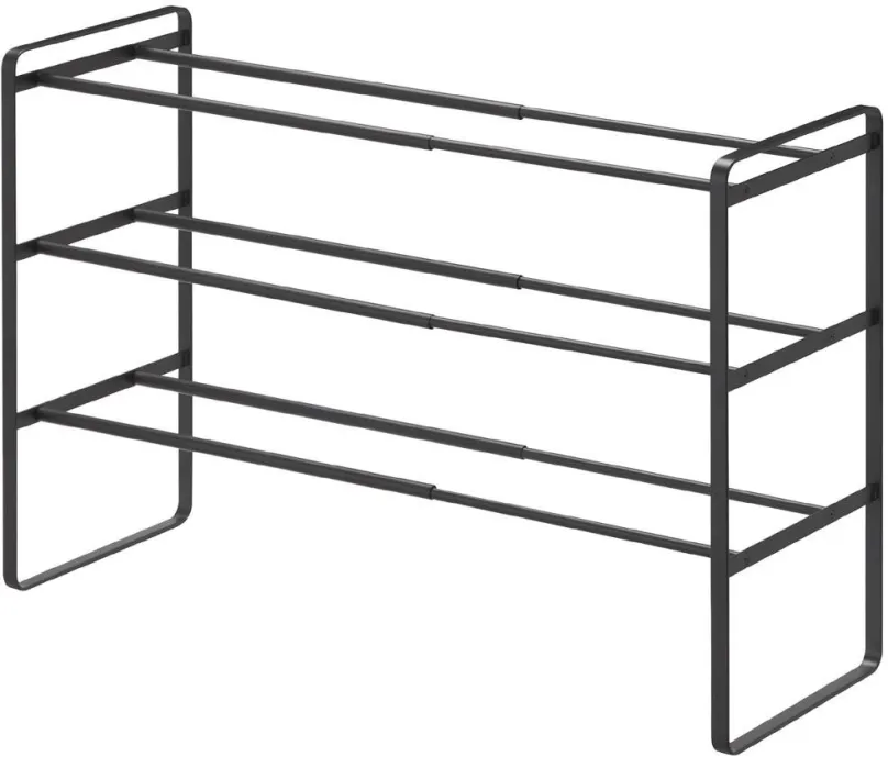 YAMAZAKI Stojan na topánky nastaviteľný Frame 7556, na 9-16 párov, š.41-70 cm, kov, čierny