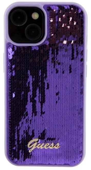 Kryt pre mobil Guess Sequin Script Logo Zadný Kryt pre iPhone 15 Plus Purple