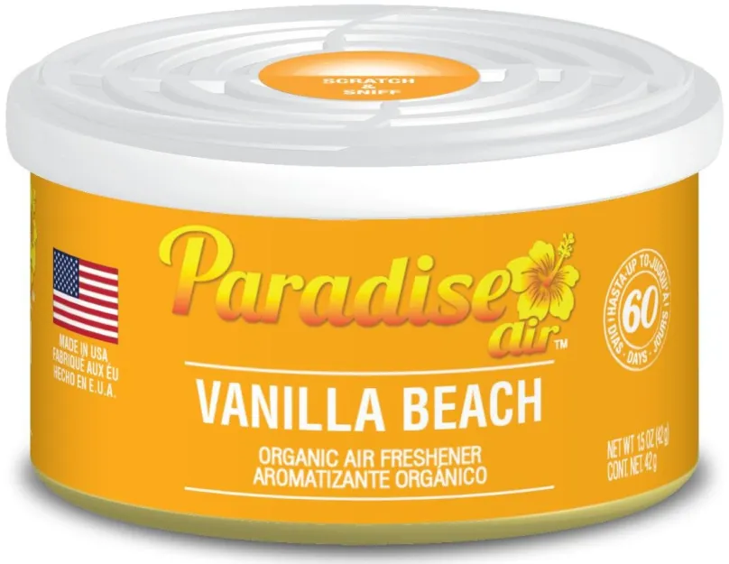 Osviežovač vzduchu Paradise Air Organic Air Freshener 42 g vôňa Vanilla Beach