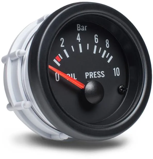 Prídavný budík do auta Auto Gauge - ukazovateľ tlaku oleja, čierny