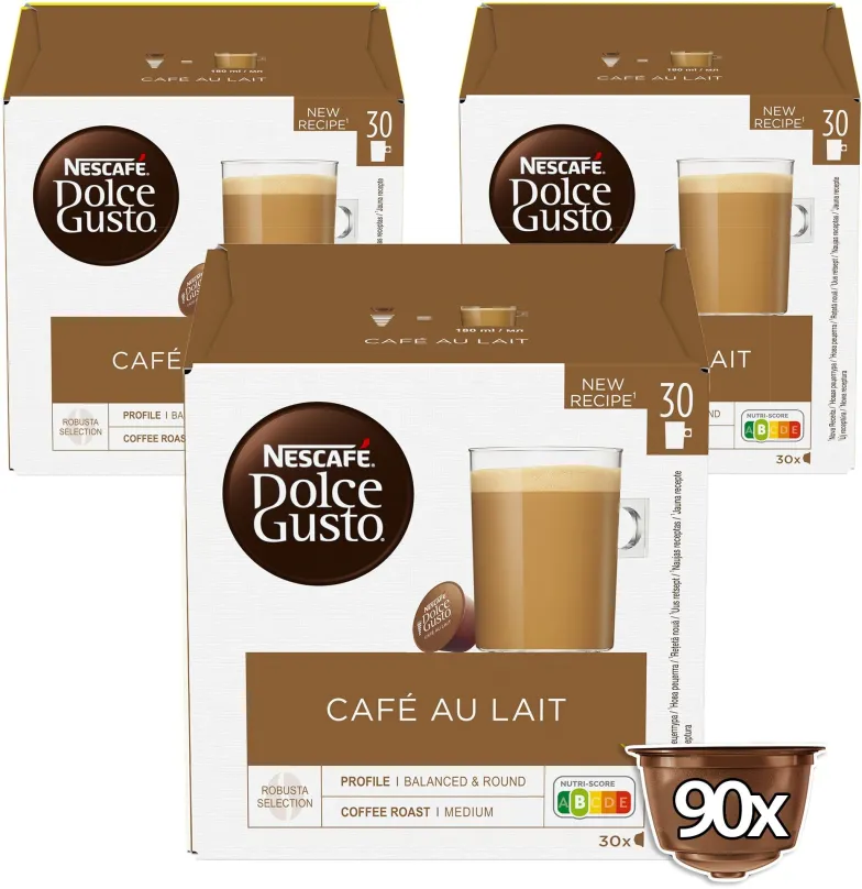 Kávové kapsule NESCAFÉ Dolce Gusto Au Lait XXL, 3 balenia