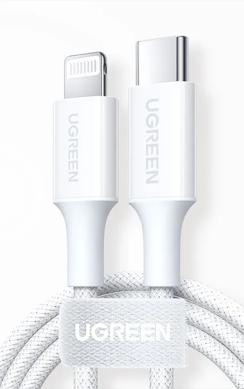 Dátový kábel UGREEN USB-C to Lightning Cable 1m (White)