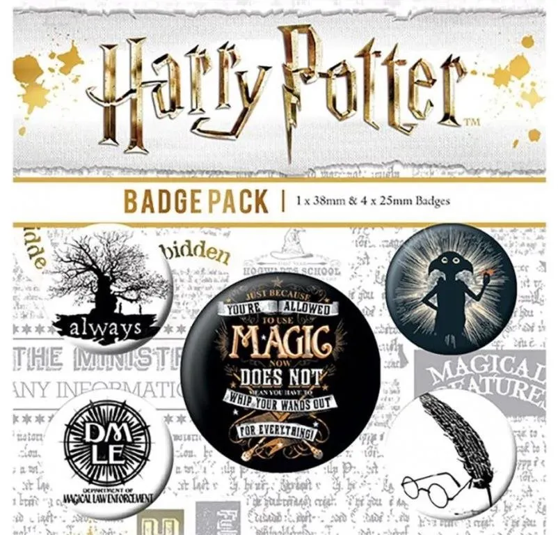 Súprava placiek Harry Potter - Symbols, 5 ks