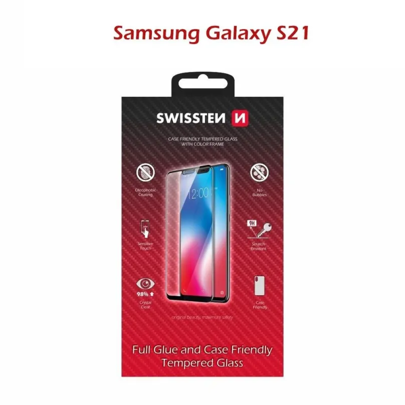 Ochranné sklo Swissten Case Friendly pre Samsung Galaxy S21 čierne