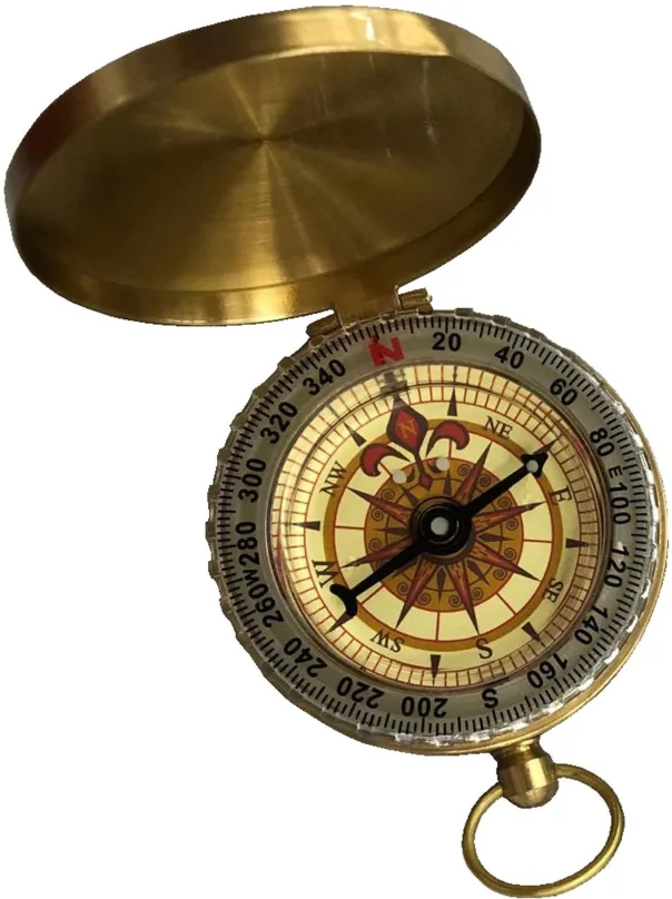 Kompas Acra Kompas klasik, klasický, s magnetickou strelkou, uhlová stupnica, hnedá farba