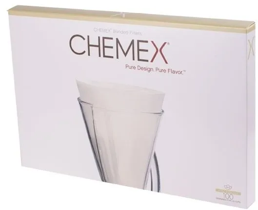 Filter na kávu Chemex papierové filtre pre 1-3 šálky, biele, 100ks