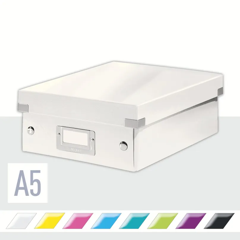 Archivačná krabica LEITZ WOW Click & Store A5 22 x 10 x 28.2 cm, biela