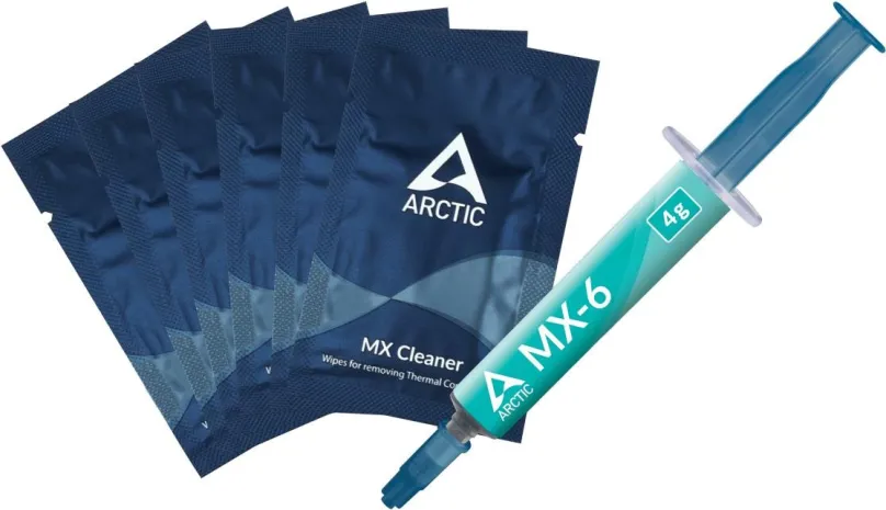 Teplovodivé pasty ARCTIC MX-6 Thermal Compound 4g + 6x Arctic MX Cleaner, hmotnosť 4 g, hu