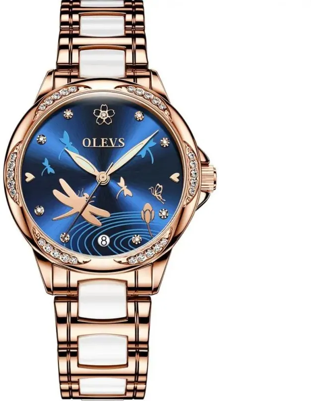 Dámske hodinky OLEVS Blue Dragonfly 6610