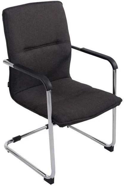 Konferenčná stolička BHM GERMANY Hudson s lakťovými opierkami, textil, tmavo šedá